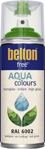 Belton Free Lackspray Acryl-Wasserlack 400 ml laubgrün hochglanz  Wasserlack - Photo 1/1