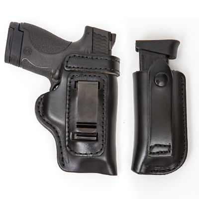 Ruger LC9 With Lasermax Belt Holster - Right Hand Black Leather OWB Carry