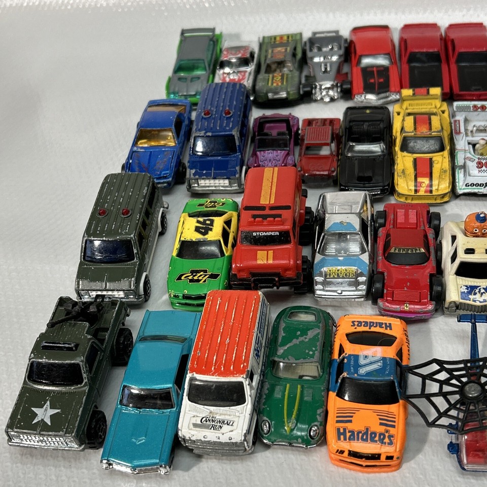 Vtg Lot Of 68 Die Cast Trucks Cars Bike Plane Hot Wheels Matchbox