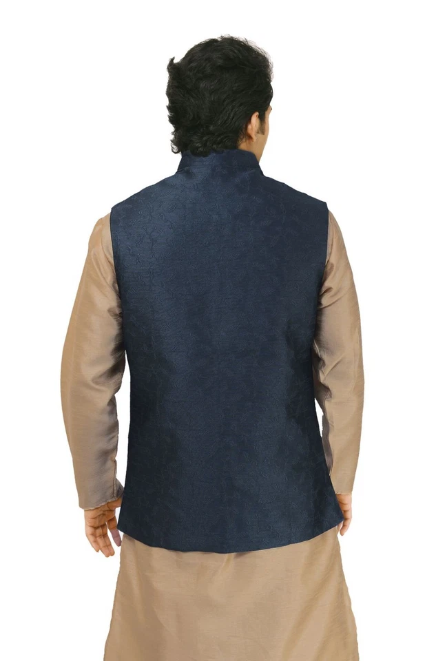Mens Formal Wedding Occasion Grey Floral Waistcoat Koti Jacket Wasket Only 1043 - Image 4 of 4