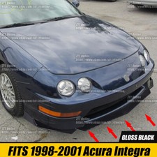V Style Front Bumper Lip Splitter Gloss Black For 98-01 Acura Integra