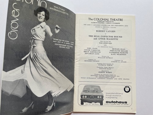 Vintage Real Inspector Hound After Margritte Playbill (1974) Colonial Theatre - Picture 3 of 6