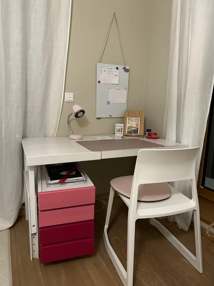 WOOKIDS Kinderschreibtisch Ziggy weiß, Buche massiv