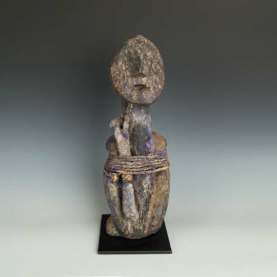 FETISH FIGURE ADAN PEOPLE CARVED WOOD AND PIGMENT BASED GHANA W. AFRICA 20TH C. 