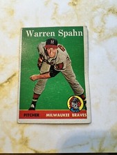 Tops 1958 Topps Baseball Warren Spahn Card #270 Green/Red