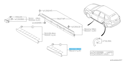 SUBARU FORESTER SJ# 14-18 Genuine Rear Door Garnish Molding RH