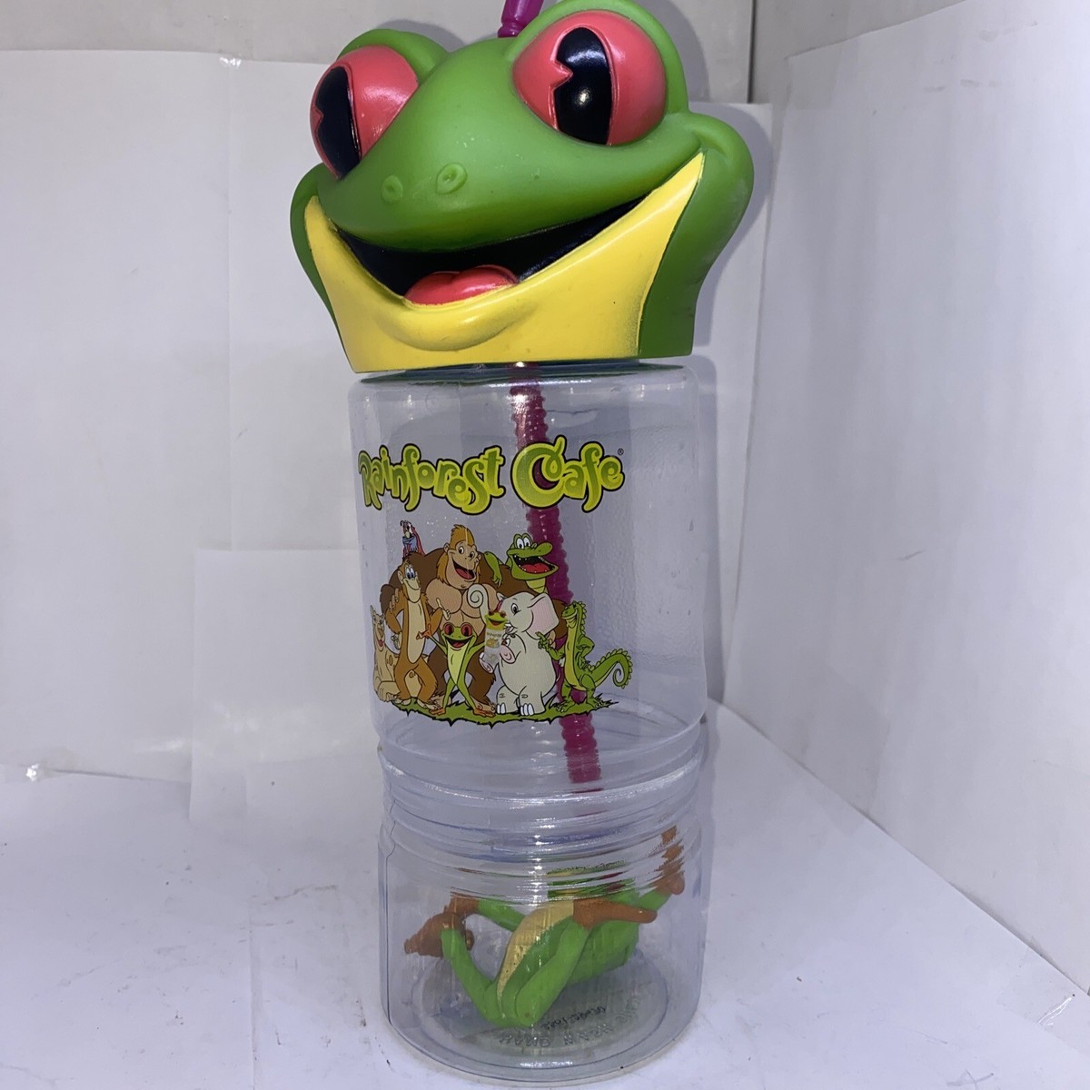 置物 renpapa VINTAGE Rainforest Cafe Frog Cup And Snack Cup Holder With Straw