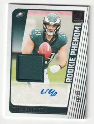 2024 Panini Donruss AUTO Rookie Phenom Jersey Patch Will Shipley Eagles /99