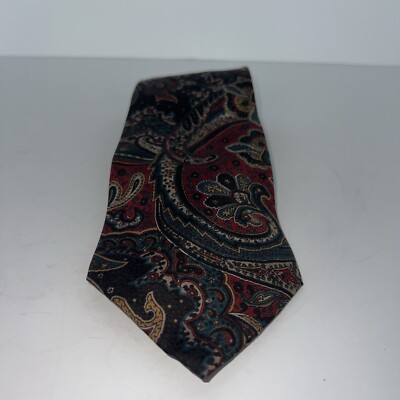 PURE SILK by WEMBLEY Necktie Mens 56  X 4  Paisley Tie