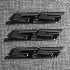 For SS Badge Fender Trunk Emblem Decal Gloss Black -3x