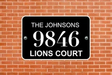 Home Address Sign custom House Number Plaque Aluminum Metal 12" x 8"