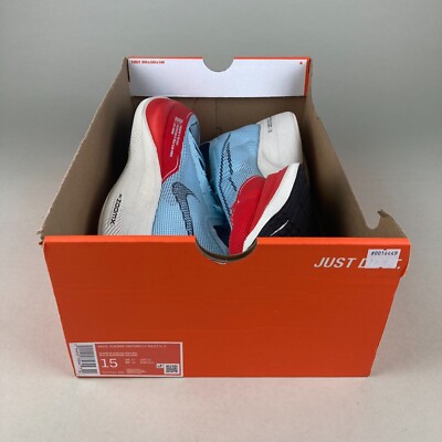 Nike ZoomX Vaporfly Next% 2 Glacier Blue Red CU4111-400 Mens Size