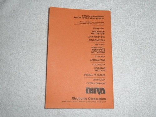 Bird Corp Termaline Wattmeter Models 6104,6154,6155,6156 Instruction Book - Picture 3 of 3