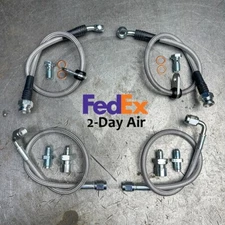 Stainless Steel Front & Rear Brake Line Kit for 88-91 Honda CRX w/rear drum