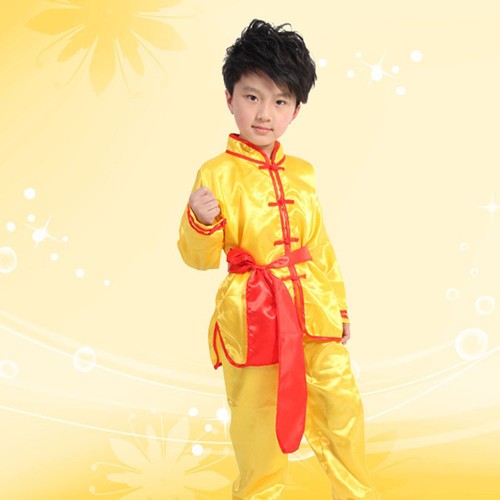 Kids Boy Kung Fu Suit Chinese Martial Art Costume Tai Chi Coat Uniform Sport UK - Picture 8 of 28