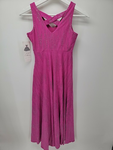 Rare Editions Dress Daddy Daughter Pink Fuchsia Shiny Size 10 Prom - Picture 2 of 10