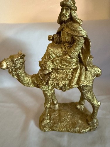 3 - Large Gold Christmas Three Wise Men On Camels - Picture 8 of 12