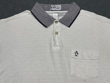 Penguin Sport Polo Shirt Mens 2XL White Casual Short Sleeve Made In USA XXL