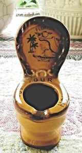 REST YOUR ASH, FLORIDA - 1970's TOILET ASHTRAY- VINTAGE FLORIDA SMOKING SOUVENIR