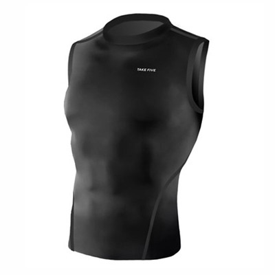 Take Five Mens Skin Tight Compression Base Layer Running Shirt S~2XL Black NT066