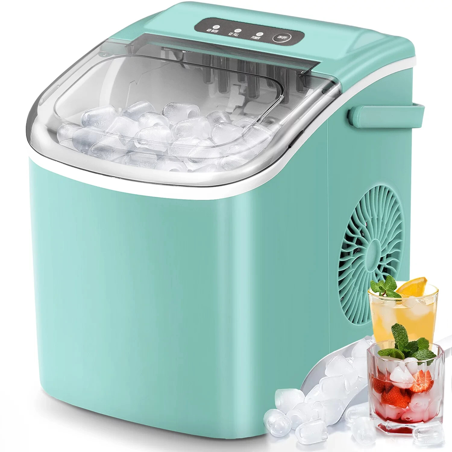 Kismile Countertop Ice Maker Portable. 26Lbs/24H, 9 Ice Cubes Ready in 6 Mins