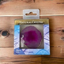 Phone Grip Natural Crystal Pink Agate Cellphone Accessory, Phone Holder