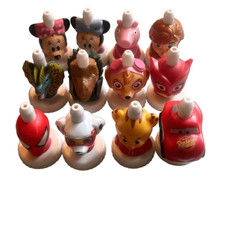 Good 2 Grow Juice Toppers Lot of 12 Minnie Mouse Spider-Man Dinosaur Paw Patrol