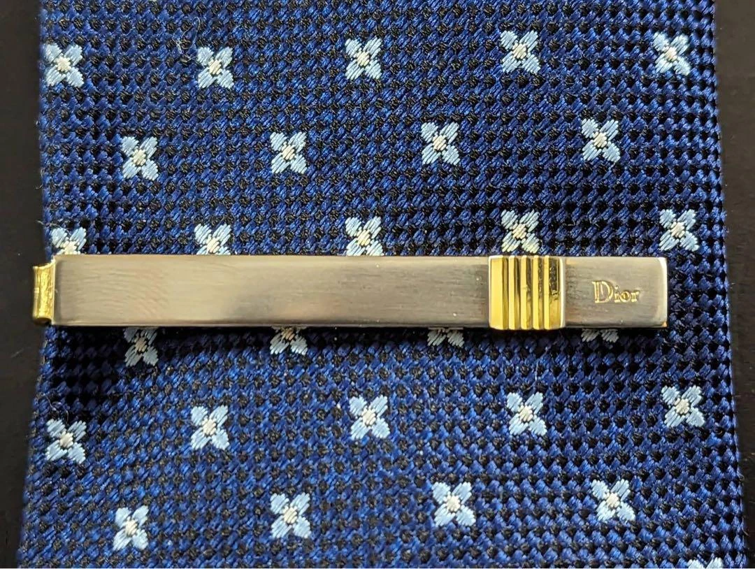 Christian Dior épingle cravate barrette base dorée argent avec 5,2 cm bijoux homme occasion