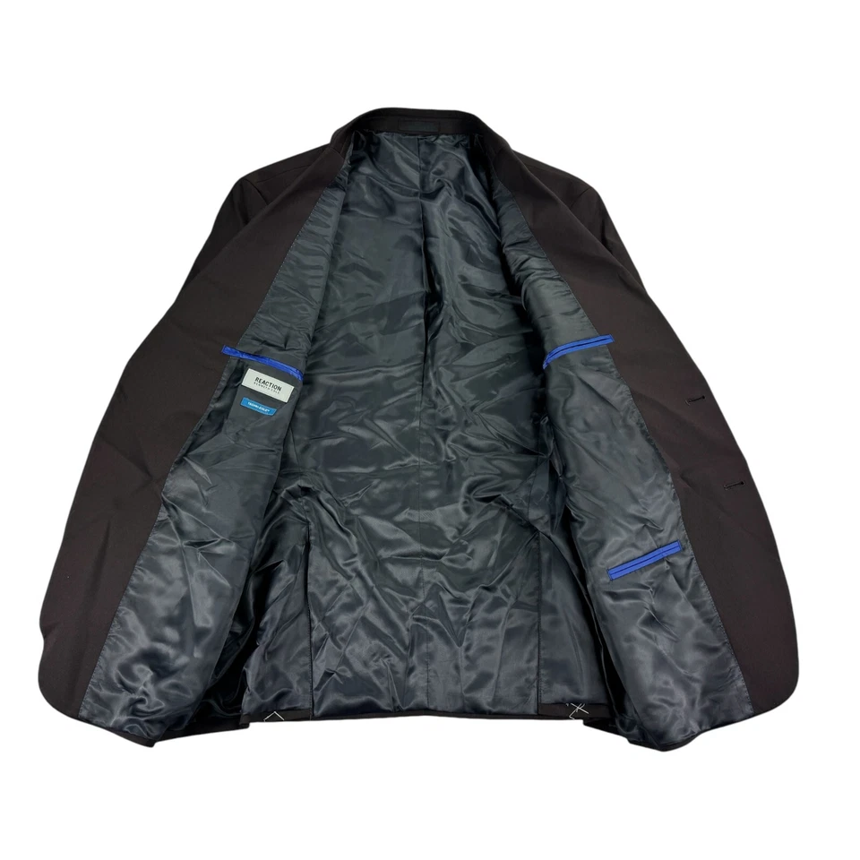 Traje Kenneth Cole Para Hombres 2 Piezas Listo Flex Calce Ajustado Azul Marino Rojo 42R 35W Foto 3 de 4