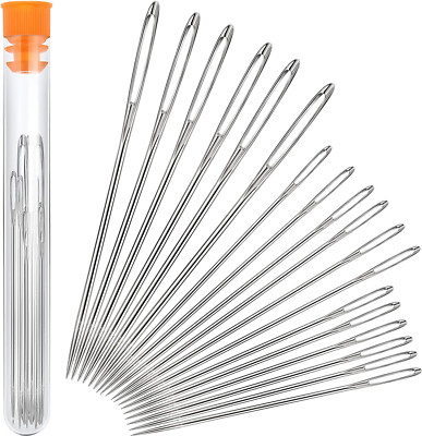 Nadeln Mit Großem Öhr, Stahl, Garn-Stricknadeln, Nähnadeln, Stopfnadel, 9 Stück