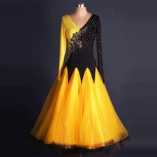 Latin Ballroom Dance Dress Modern Salsa Waltz Standard Long Dress F216 3 Colors