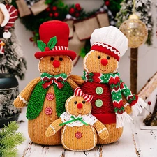 Christmas Gingerbread Man Ornament Mini Standing Figures Ornament Doll US