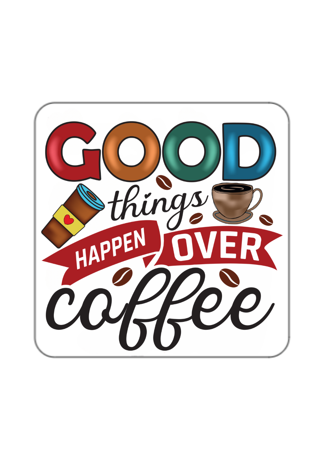 Fun Novelty Drinks Coaster, Coffee Coaster, MDF, Gift For Friends