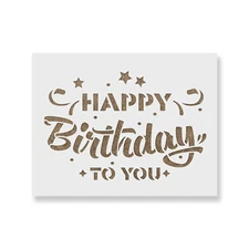 Happy Birthday Stencil - Durable & Reusable Mylar Stencils