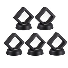 5x 3D Floating Coins Display Case Box 2in Stand Holder For Jewelry Ring Earring