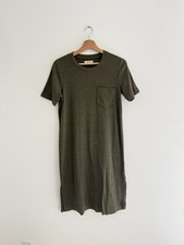 Madewell Green Ribbed Pocket Tee Midi Dress Small