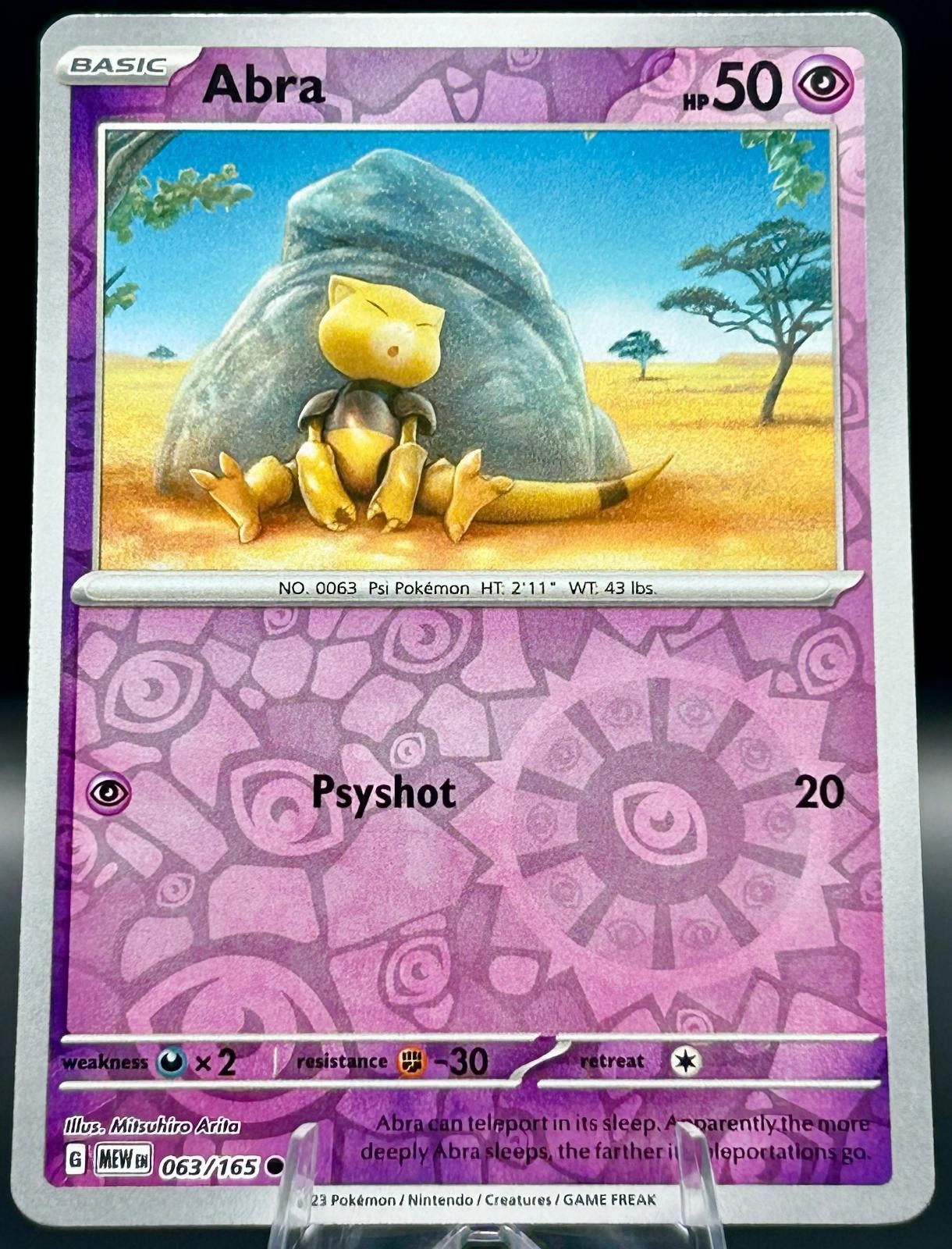 Abra 063/165 Common 151 Pokemon TCG Reverse Holo Near Mint