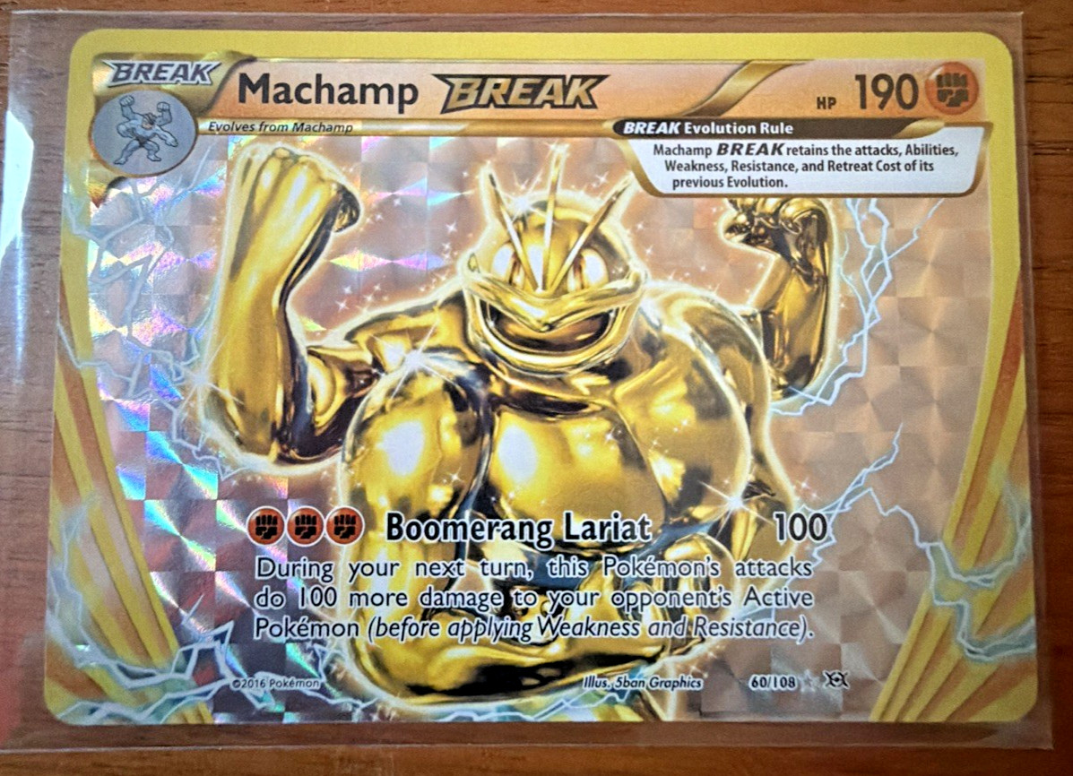 Machamp BREAK 60/108 XY Evolutions Rare Pokemon TCG Card - NM Near Mint Raw
