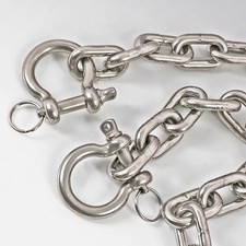 Deck Man 316 SS 3/8" Boat Anchor Lead Chain with 2 Pack Shackles 6FT Marine