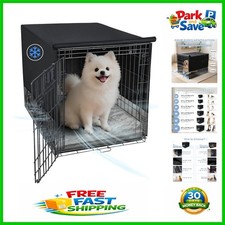 Easy Install Dog Crate Cover - Breathable Black Polyester for All Breeds