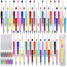 Vellibring 150 Pcs DIY Beadable Pen Kit Multicolor Bulk Ballpoint DIY Craftin...