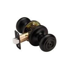 Black Door Knobs Interior with Turn Lock, Door Knob with Lock for Bath Bedr...