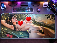 RGB YOR Anime Desk Mat   Large LED Gaming Mouse Pad   Extended Anime Waifu