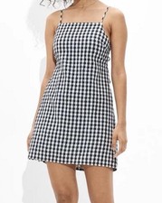 American Eagle Womens Gingham Patterned Mini Open Back Dress, Size XS