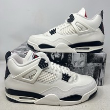 Nike Air Jordan 4 Retro Flight Club Sail Black Red Men  s 12 No Lid IM4002-100