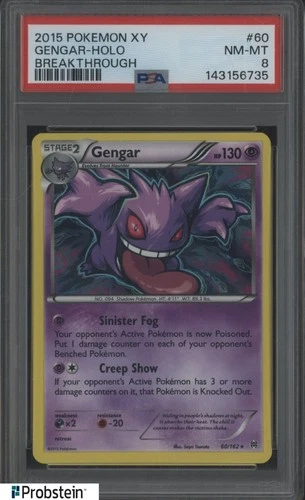 2015 Pokemon XY Breakthrough #60 Gengar Holo PSA 8 NM-MT