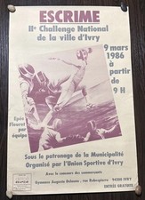 Fencing Poster France, Ivry 1986 ( 2e Challenge National de la ville d’Ivry  )