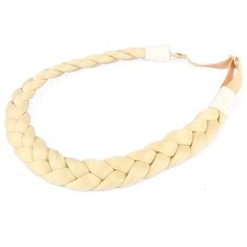 Synthetic Hair Braided Headband Classic Chunky Wide Plaited Light Blonde