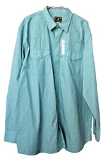 Wyoming Traders Men Pearl Snap Buttonv Cowboy Green Shirt Size XLT - NEW