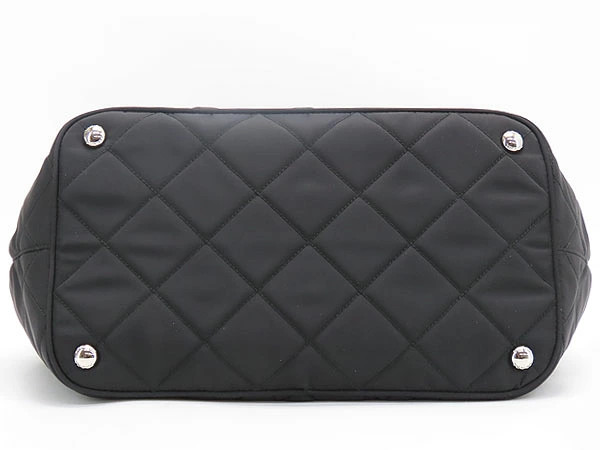 Prada Tessuto Impuntu 2Way Quilted Chain Shoulder Tote Bag Black Nylon 1BG740 image 5